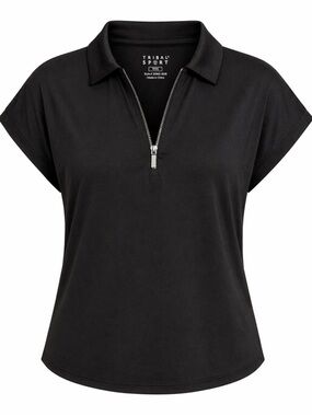 Tribal Sport Black Half Zip Top UPF50 NWT XS